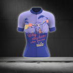 Why Stay Home When You Can Ride Cycling Short Sleeve Jersey Ladies, Fuuny Purple Cycling Jersey CG0868