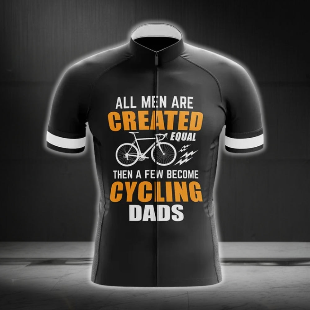 All Men Are Created Equal Then A Few Become Cycling Dads Men Short Sleeve Cycling Jersey, Funny Cycling Jerseys For Dad CG0283