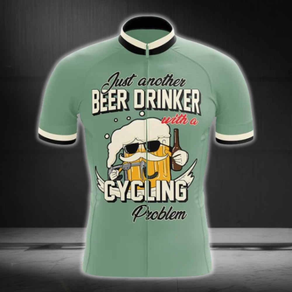 Just Another Beer Drinker With A Cycling Problem Men's Short Sleeve Cycling Jersey, Beer Cycling Jerseys CG0009