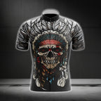 Skull Native American Cycling Short Sleeve Jersey Mens, Skull Native Pride Cycling Jerseys CG0156