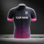 Custom Logo Black Pink Men's Short Sleeve Cycling Jersey For Team, Custom Team Cycling Jerseys CG0506