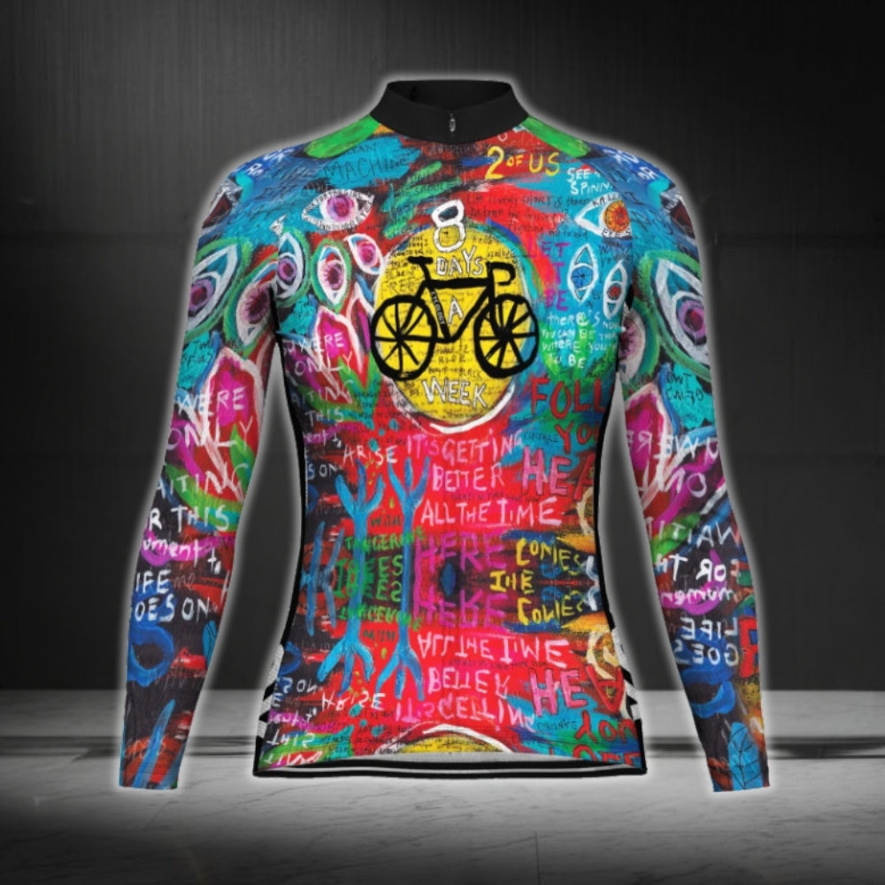 Custom Colorful Long Sleeve Cycling Jersey For Women, Custom Cycling Jersey For Ladies CG0669