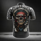 Skull Native American Cycling Short Sleeve Jersey Mens, Skull Native Pride Cycling Jerseys CG0156