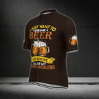 I Just Want To Drink Beer And Ignore All Of My Old Man Problems Cycling Short Sleeve Jersey For Mens, Beer Cycling Jerseys CE0003