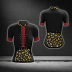 Golden Skull Cycling Short Sleeve Jersey For Laides, Skull Cycling Jersey CG0869