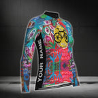 Custom Colorful Long Sleeve Cycling Jersey For Women, Custom Cycling Jersey For Ladies CG0669