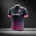 Custom Logo Black Pink Men's Short Sleeve Cycling Jersey For Team, Custom Team Cycling Jerseys CG0506