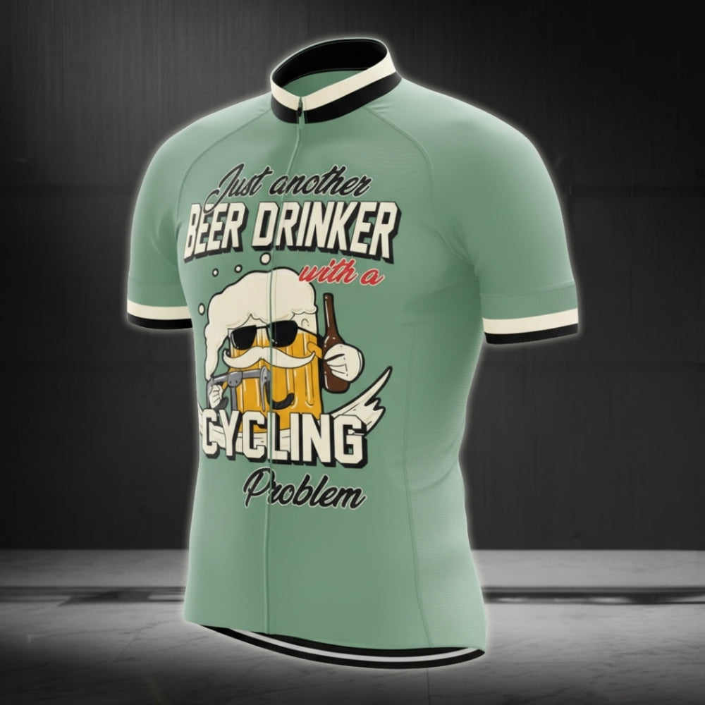 Just Another Beer Drinker With A Cycling Problem Men's Short Sleeve Cycling Jersey, Beer Cycling Jerseys CG0009