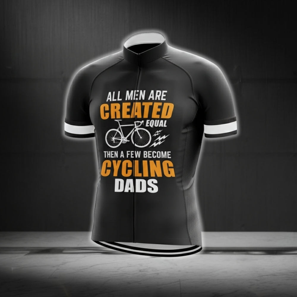 All Men Are Created Equal Then A Few Become Cycling Dads Men Short Sleeve Cycling Jersey, Funny Cycling Jerseys For Dad CG0283
