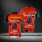 Never Underestimate A Grandpa With A Bicycle Custom Men's Cycling Short Sleeve Jersey, Custom Funny Grandpa Cycling Jersey CG0670
