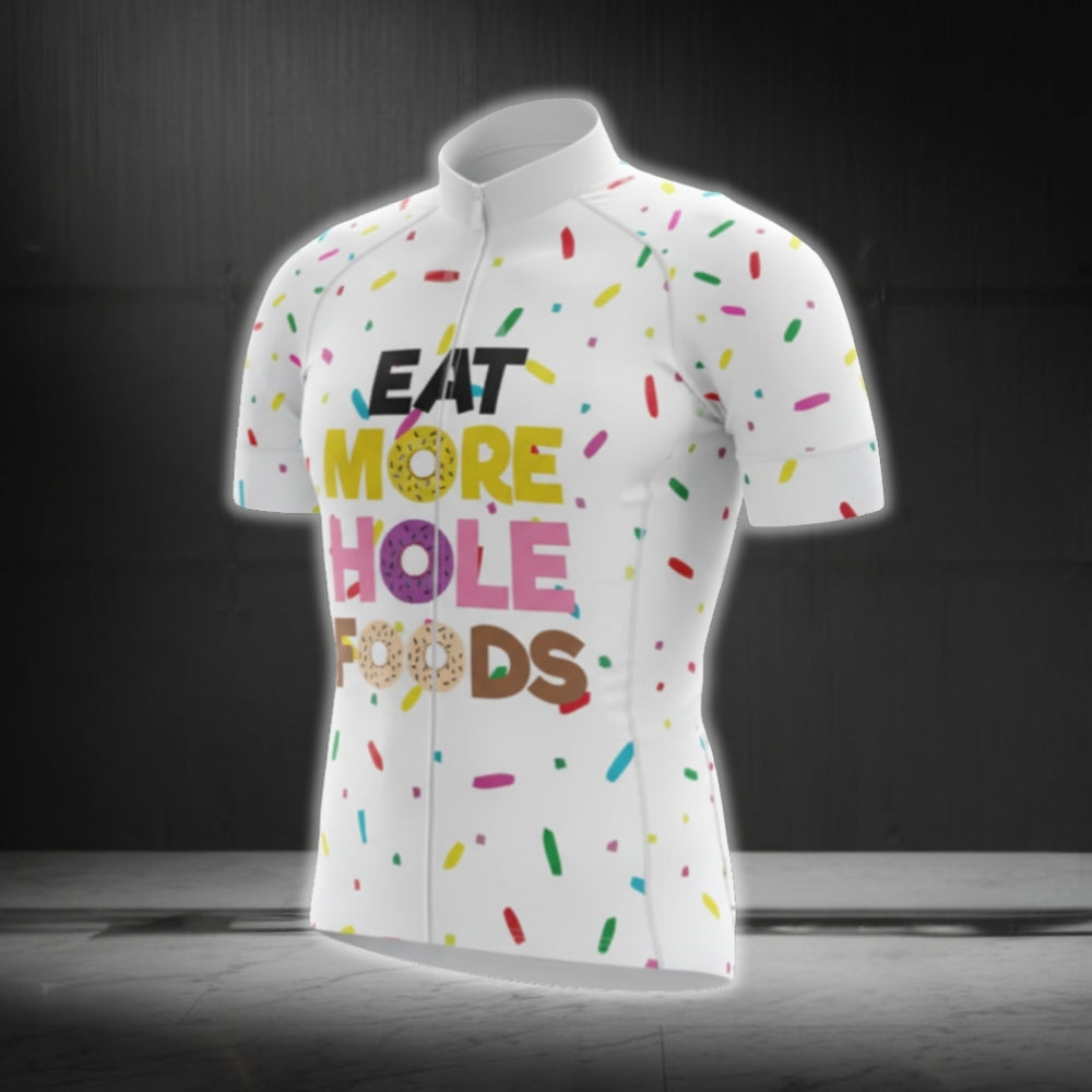 Eat More Hole Foods Donut Short Sleeve Cycling Jersey, Donut Cycling Jerseys CG0710