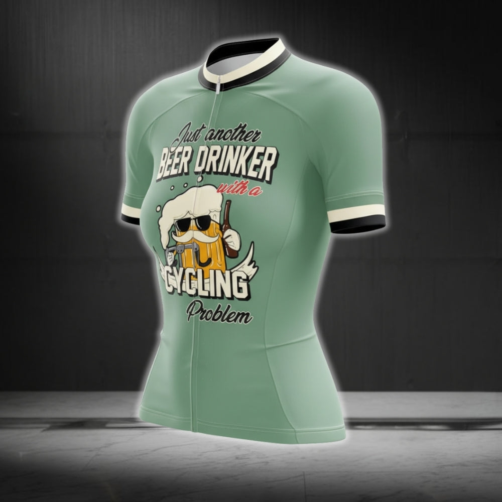 Just Another Beer Drinker With A Cycling Problem Cycling Jersey Short Sleeve For Women, Beer Cycling Jerseys For Ladies CG0074