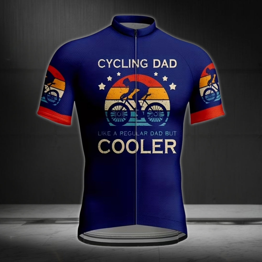Cycling Dad Like A Regular Dad But Cooler Men's Short Sleeve Cycling Jersey, Funny Dad Cycling Jersey CE0004