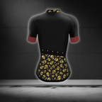 Golden Skull Cycling Short Sleeve Jersey For Laides, Skull Cycling Jersey CG0869