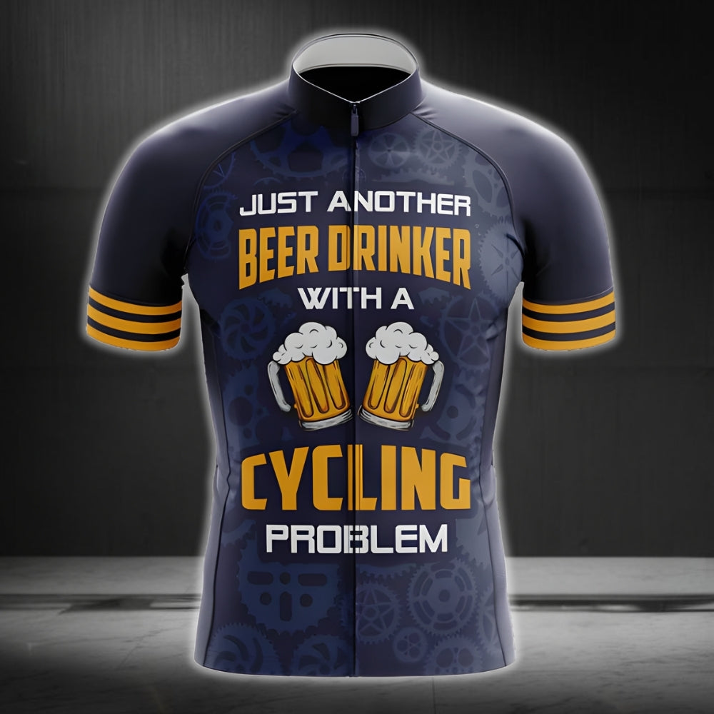 Just Another Beer Drinker With A Cycling Problem Cycling Short Sleeve Men's Jersey, Cycling Jerseys For Beer Lovers CG0010