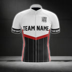Men's Custom Logo Black Red And White Cycling Short Sleeve Jersey For Team, Custom Cycling Jerseys CG0507