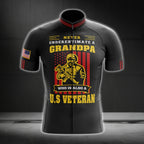 Never Underestimate A Grandpa Who Is Also A US Veteran Cycling Short Sleeve Jersey Mens, Veteran Grandpa Cycling Jerseys CG0284