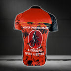 Never Underestimate A Grandpa With A Bicycle Custom Men's Cycling Short Sleeve Jersey, Custom Funny Grandpa Cycling Jersey CG0670