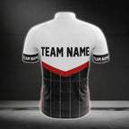 Men's Custom Logo Black Red And White Cycling Short Sleeve Jersey For Team, Custom Cycling Jerseys CG0507