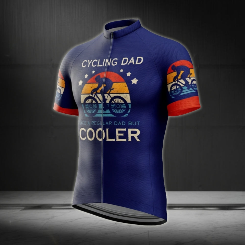 Cycling Dad Like A Regular Dad But Cooler Men's Short Sleeve Cycling Jersey, Funny Dad Cycling Jersey CE0004