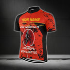 Never Underestimate A Grandpa With A Bicycle Custom Men's Cycling Short Sleeve Jersey, Custom Funny Grandpa Cycling Jersey CG0670