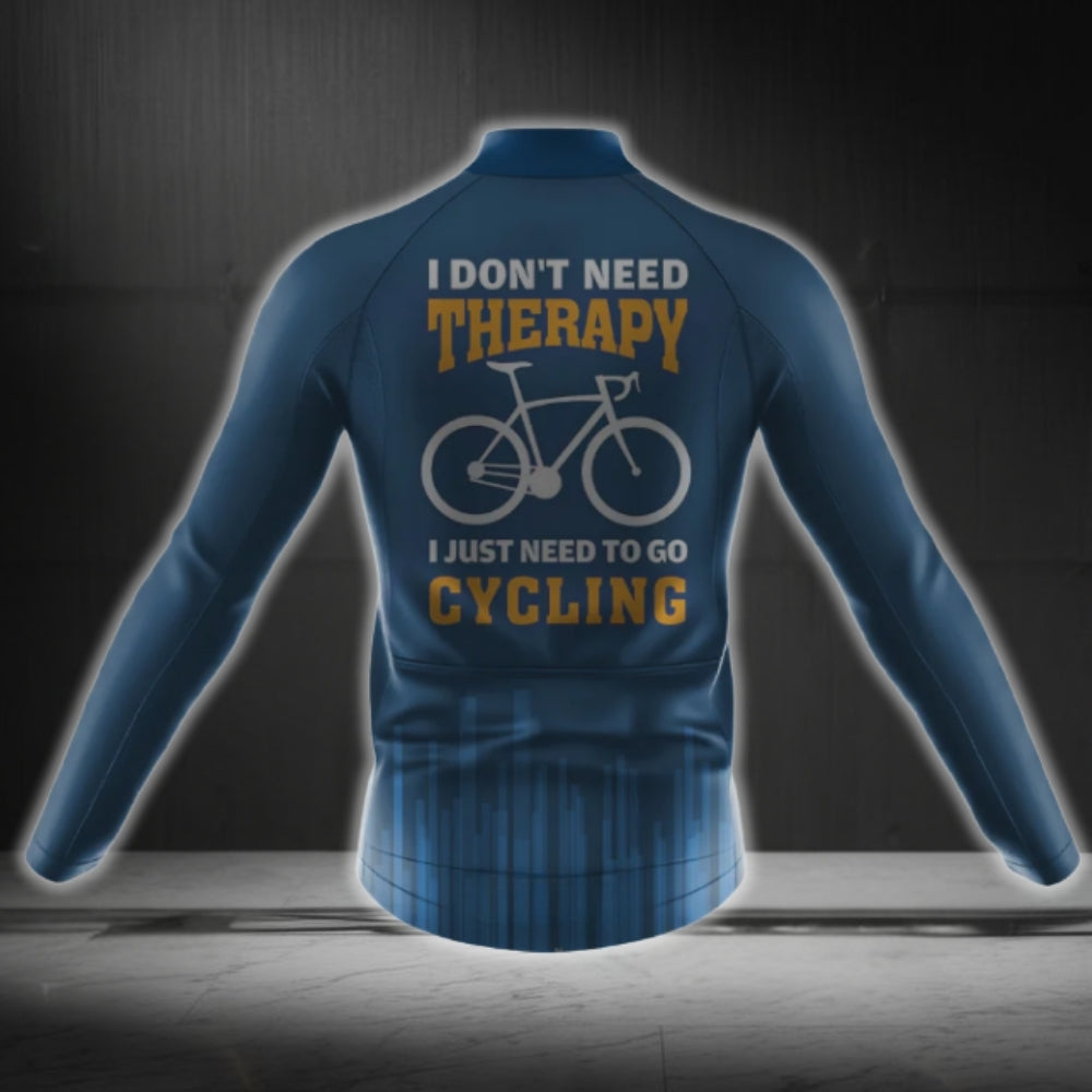I Don't Need Therapy I Just Need To Go Cycling Men's Long Sleeve Cycling Jersey, Funny Cycling Jersey For Men CG0725