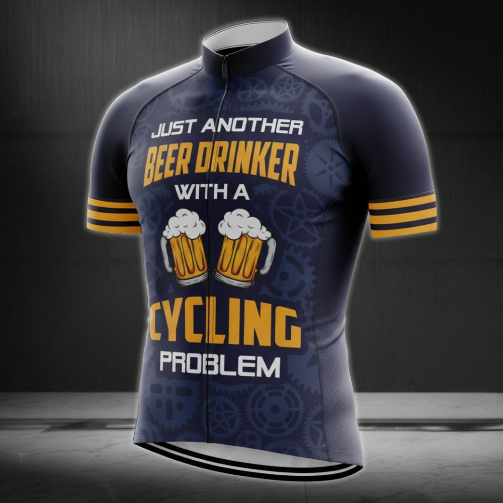 Just Another Beer Drinker With A Cycling Problem Cycling Short Sleeve Men's Jersey, Cycling Jerseys For Beer Lovers CG0010
