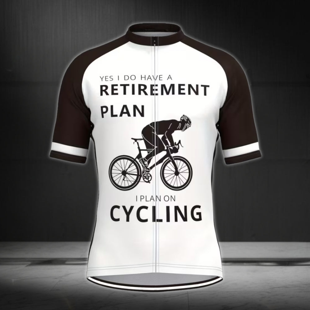 Yes I Do Have A Retirement Plan I Plan On Cycling Men's Cycling Short Sleeve Jersey, Funny Retirement Cycling Jerseys CE0005