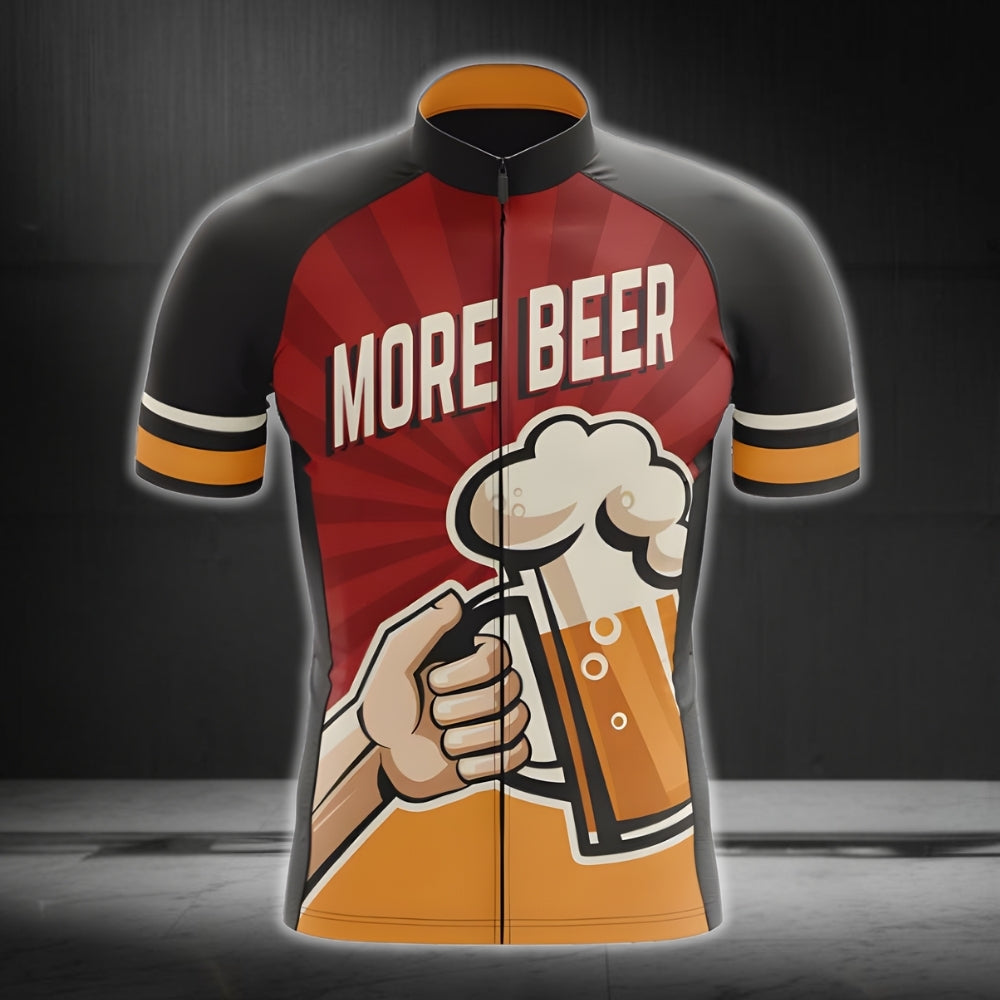 More Beer Men's Short Sleeve Cycling Jersey, Beer Cycling Jerseys CG0011