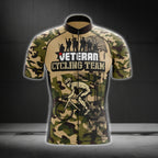 Veteran Cycling Team Camouflage Short Sleeve Cycling Jersey For Men, Camo Veteran Cycling Jerseys CG0159