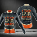 It's Not Just A Hobby It Is My Escape From Reality Long Sleeve Cycling Jersey For Men, Men's Cycling Jerseys CG0726