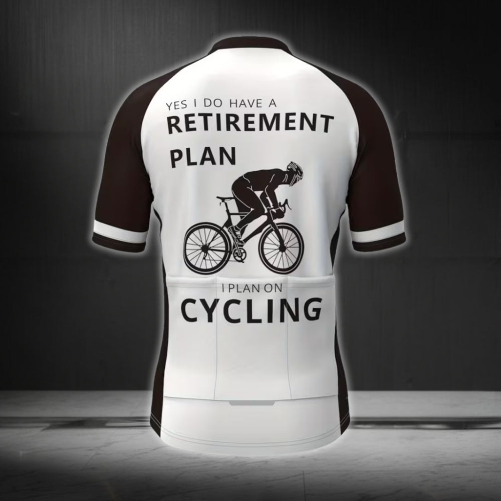Yes I Do Have A Retirement Plan I Plan On Cycling Men's Cycling Short Sleeve Jersey, Funny Retirement Cycling Jerseys CE0005