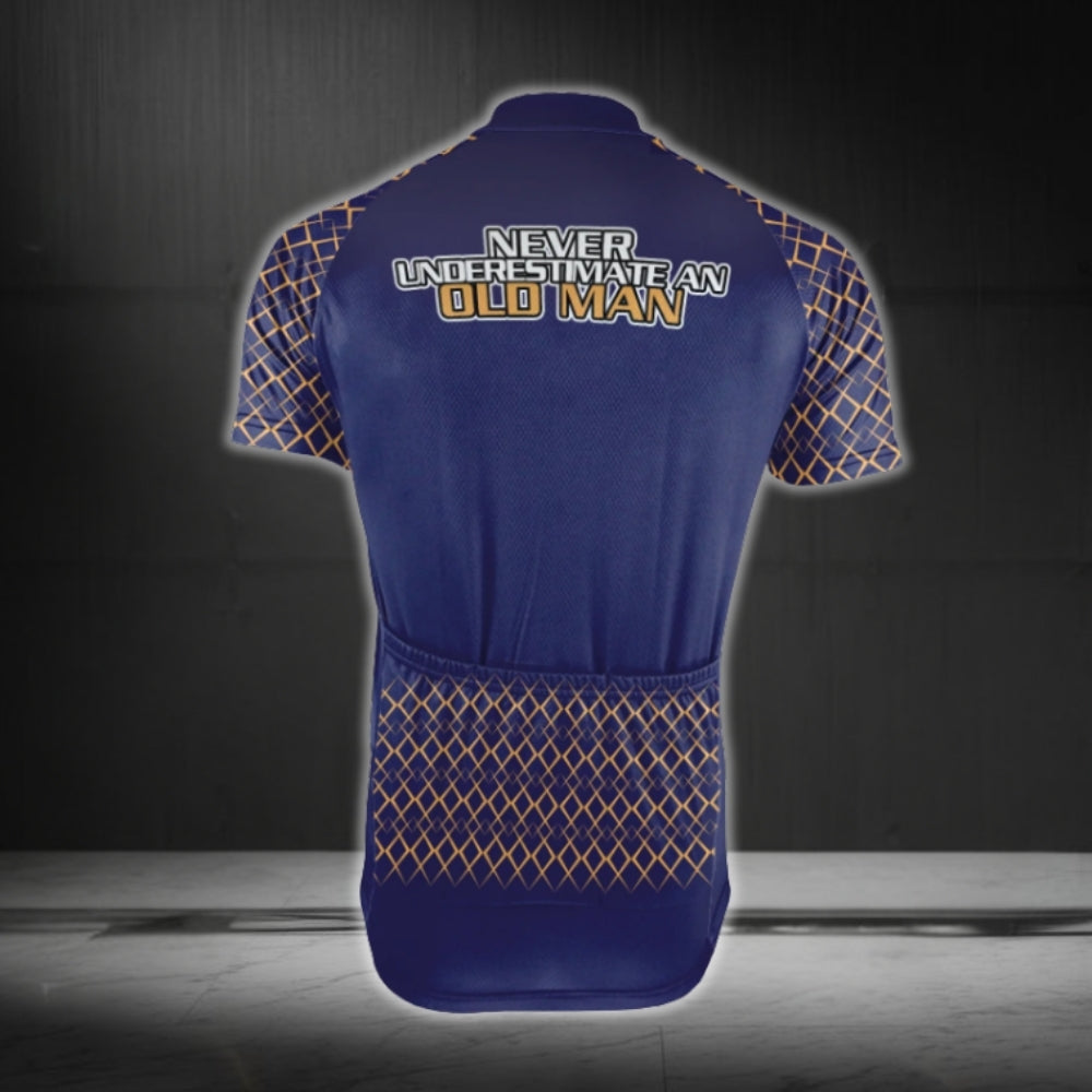 Never Underestiate An Old Man With A Bike Custom Name Short Sleeve Men's Cycling Jersey, Custom Funny Cycling Jerseys CG0671