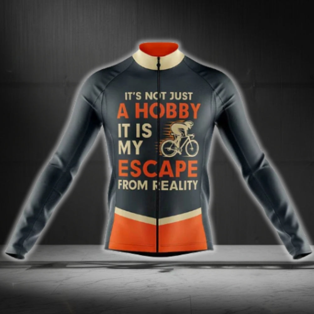 It's Not Just A Hobby It Is My Escape From Reality Long Sleeve Cycling Jersey For Men, Men's Cycling Jerseys CG0726