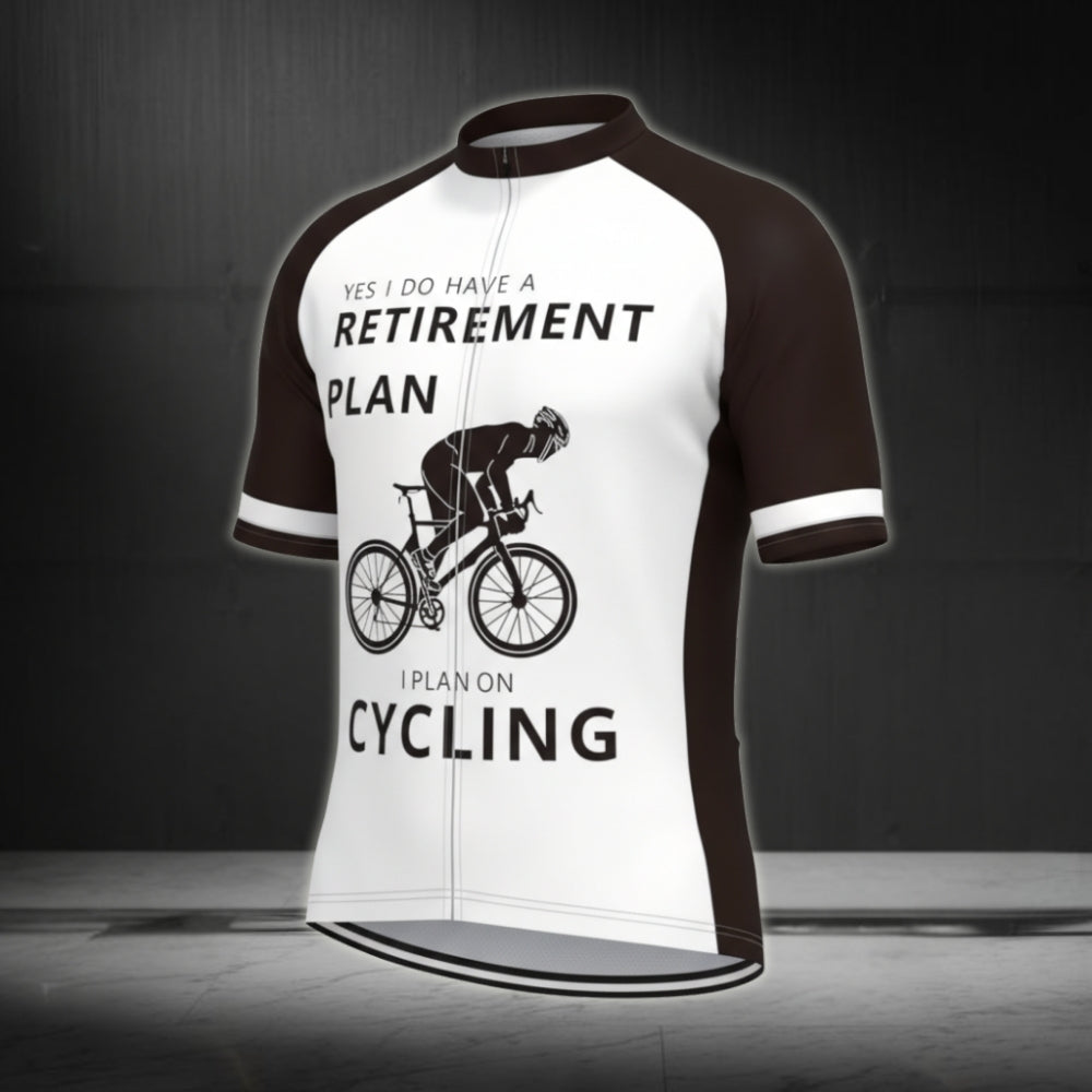 Yes I Do Have A Retirement Plan I Plan On Cycling Men's Cycling Short Sleeve Jersey, Funny Retirement Cycling Jerseys CE0005