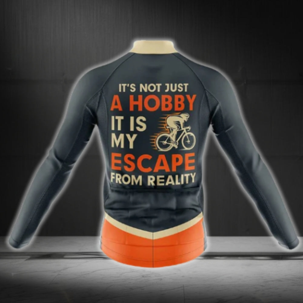 It's Not Just A Hobby It Is My Escape From Reality Long Sleeve Cycling Jersey For Men, Men's Cycling Jerseys CG0726
