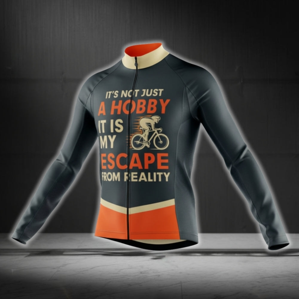 It's Not Just A Hobby It Is My Escape From Reality Long Sleeve Cycling Jersey For Men, Men's Cycling Jerseys CG0726