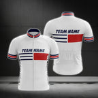 Custom Team White And Red Short Sleeve Cycling Jersey For Men, Custom Cycling Jerseys For Team CG0510