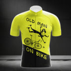Old Man On Bike Short Sleeve Cycling Jersey For Mens, Funny Cycling Jerseys CE0011