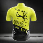 Old Man On Bike Short Sleeve Cycling Jersey For Mens, Funny Cycling Jerseys CE0011