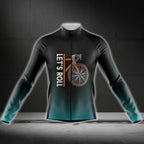 Let's Roll Long Sleeve Men's Cycling Jersey, Black And Cyan Cycling Jerseys CG0728