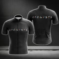 Cyclists Friends Theme Cycling Short Sleeve Men Jersey, Black Cycling Jerseys For Men CG0461