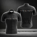 Cyclists Friends Theme Cycling Short Sleeve Men Jersey, Black Cycling Jerseys For Men CG0461