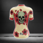 Ladies Flower Skull Cycling Short Sleeve Jersey, Skull Cycling Jersey For Women CG0870