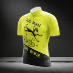 Old Man On Bike Short Sleeve Cycling Jersey For Mens, Funny Cycling Jerseys CE0011