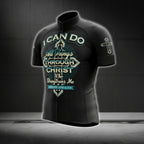 I Can Do All Things Through Christ Who Strengthens Me Cycling Short Sleeve Jersey For Men, Christian Cycling Jerseys CG0160