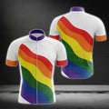 Rainbow Flag Cycling Short Sleeve Men's Jersey, LGBT Pride Cycling Jersey CG0013