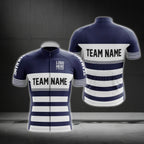 Blue And White Custom Team Name Cycling Short Sleeve Men Jersey, Custom Cycling Jerseys CG0511