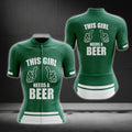 This Girl Needs A Beer Green Cycling Short Sleeve Jersey For Women, Women's Beer Cycling Jersey CG0287