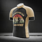 Father And Son Riding Partners For Life Short Sleeve Cycling Jersey For Men, Dad Cycling Jerseys For Father Day CG0386